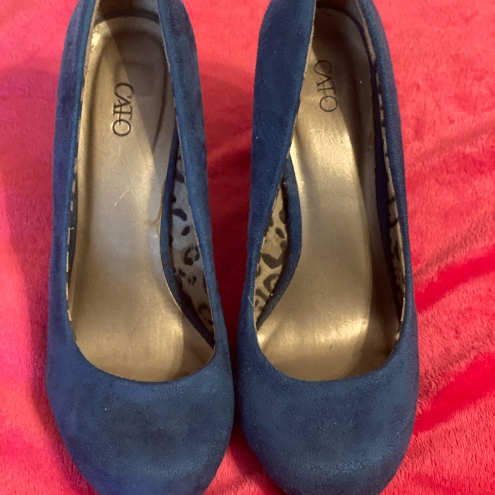 Turqouise/Teal Blue Suede Heels